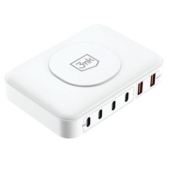3MK Hyper Charger PowerMax 100W 4xUSB-C + 2xUSB-A stacja ładująca z ład. indukcyjną QC+PD