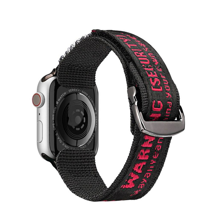 Pasek Dux Ducis Strap (Outdoor  Version) pasek Apple Watch Ultra, SE, 8, 7, 6, 5, 4, 3, 2, 1 (49, 45, 44, 42  mm) nylonowa opaska bransoleta czarno-czerwony