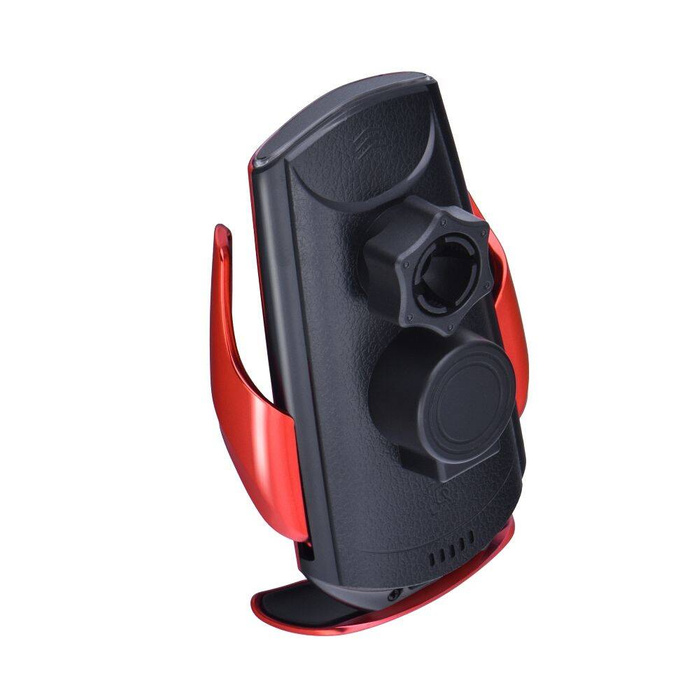 Uchwyt na telefon do samochodu indukcyjny automatyczny Forcell F-Grip HS1 Qi 15W do szyby / kratki czerwony