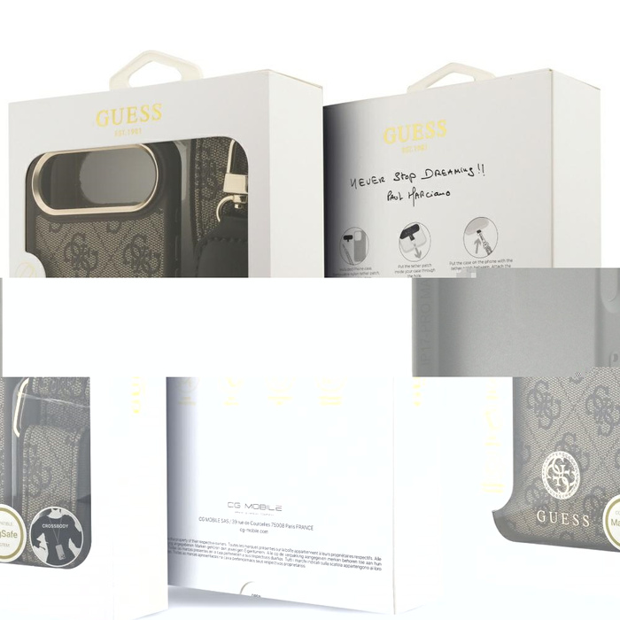 Etui Guess Grained Triangle Logo MagSafe do iPhone 17 Pro Max czarny