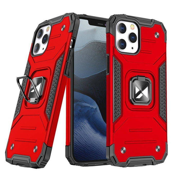 Etui Wozinsky Ring Armor etui iPhone 14 Pro pancerny pokrowiec uchwyt magnetyczny ring czerwone Case