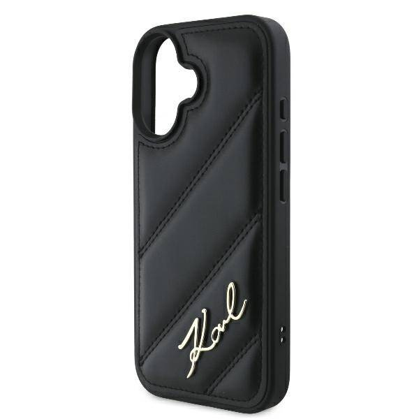 Etui Karl Lagerfeld iPhone 16 6.1" czarny/black hardcase Quilted Signature