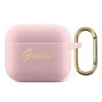 Etui GUESS Apple AirPods 3 Silicone Vintage Script Różowy Case