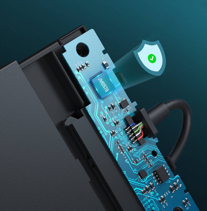 Ugreen obudowa do dysku twardego 2,5'' USB 3.2 Gen 1 5Gbps kieszeń na dysk HDD SSD z kablem USB czarny (30719 CM471)