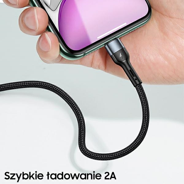 USAMS Kabel pleciony U55 lightning for set U55 zielony/green 1m SJ448USBSG02 (US-SJ448)