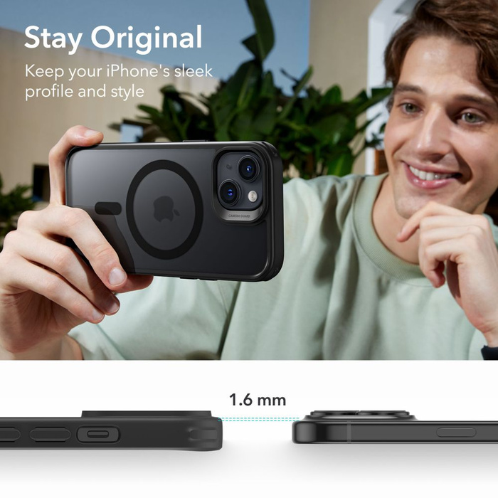 Etui Esr Ch Halolock Magsafe iPhone 15 Frosted Black Case