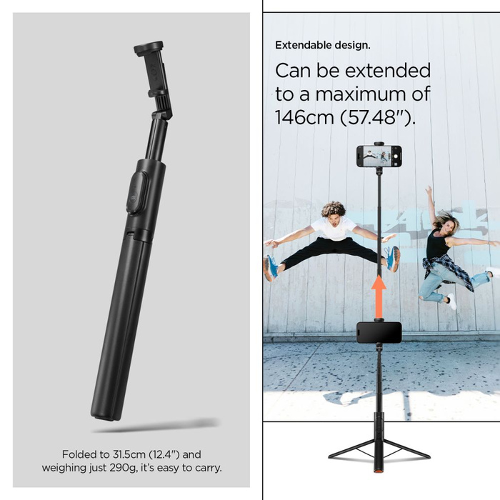 SELFIE STICK SPIGEN S541W BLUETOOTH TRIPOD BLACK