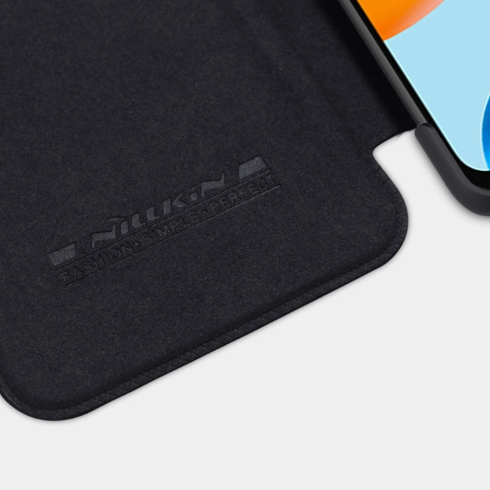 Nillkin Qin skórzana kabura etui Xiaomi Redmi Note 11S / Note 11 brązowy