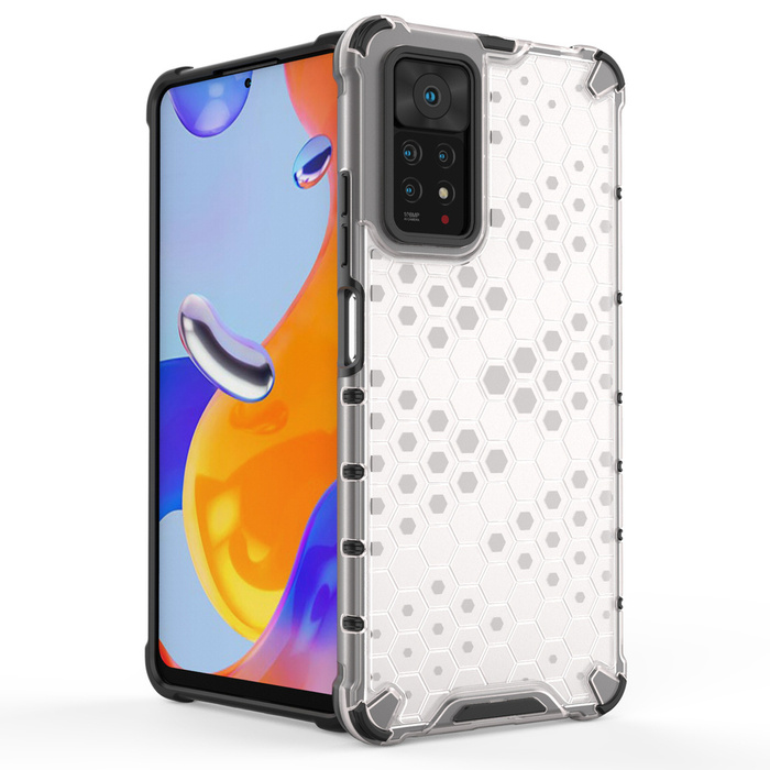 Etui Honeycomb pancerny pokrowiec z żelową ramką Xiaomi Redmi Note 11 Pro+ / 11 Pro czarny