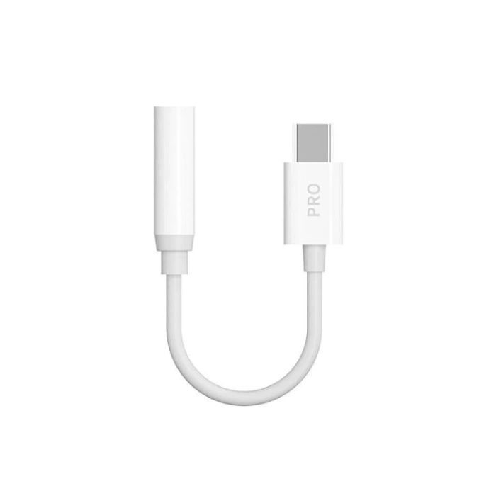 Adapter audio Dudao L16C Pro USB-C do mini jack 3.5 mm - biały