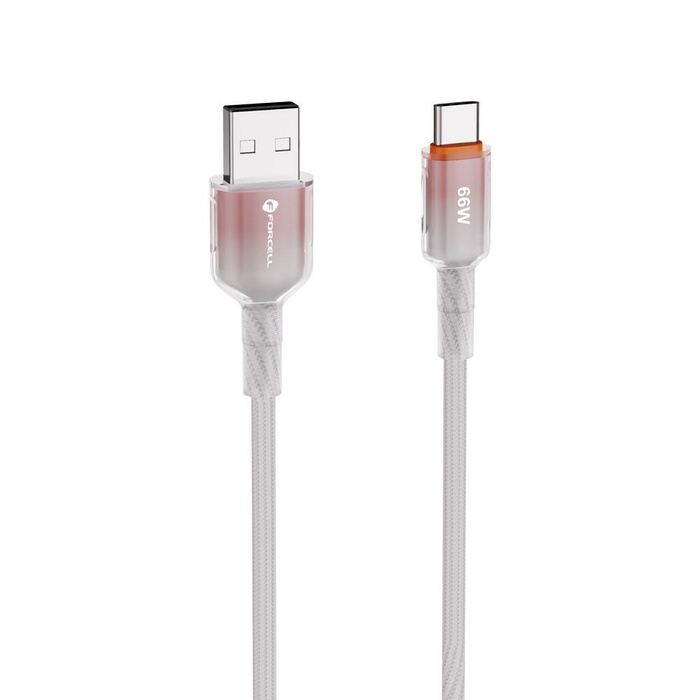 Kabel USB A do USB C Forcell F-Energy QC4.0 3A 66W Gradient 1 m C352 biały
