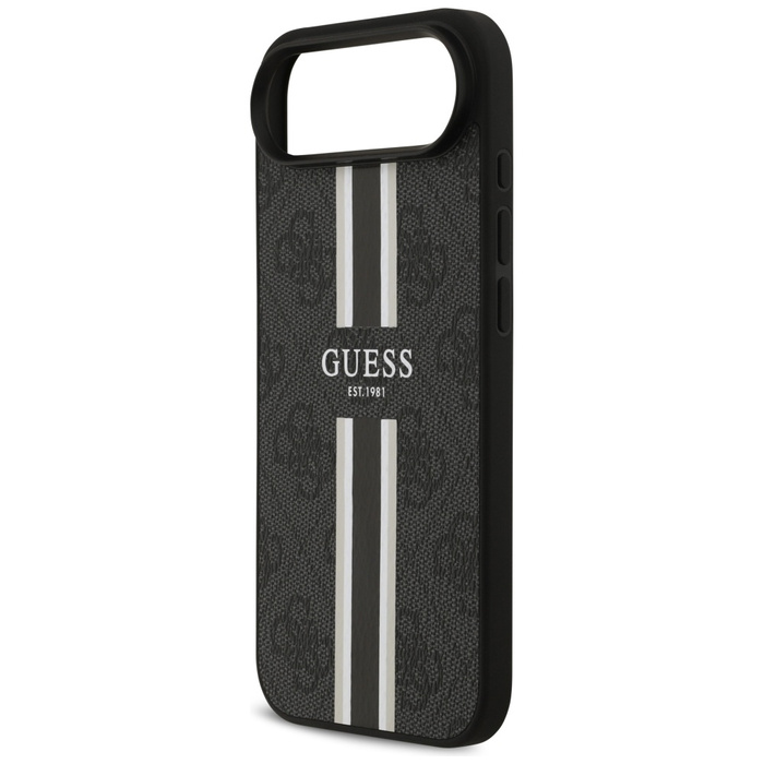 Etui Guess 4G Printed Stripes MagSafe do iPhone 17 Air czarny