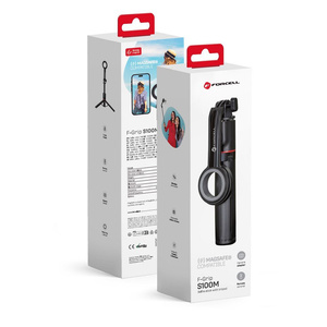 Selfie stick Forcell F-Grip MagSelfie S100M zgodny z MagSafe z pilotem bezprzewodowym czarny 0INT