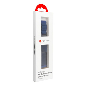 Pasek do Samsung Galaxy Watch Forcell F-Design FS05 sprzączka włókno poliestrowe 22 mm granatowy