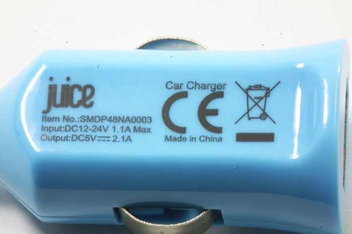 Ładowarka Samochodowa USB Juice Booster 2.1A Uniwersalna Niebieska Apple Samsung Nokia Sony 