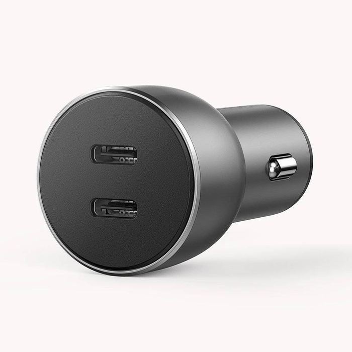 Ugreen ładowarka samochodowa 2x USB Typ C Quick Charge 3.0 PD 3.0 36 W FCP AFC 3 A szary (CD213 70594)