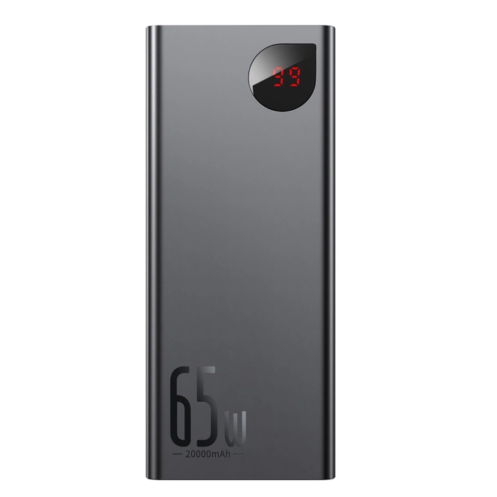 Powerbank Baseus Adaman Metal 65W 20000mAh z kablem USB-C 50cm Czarny