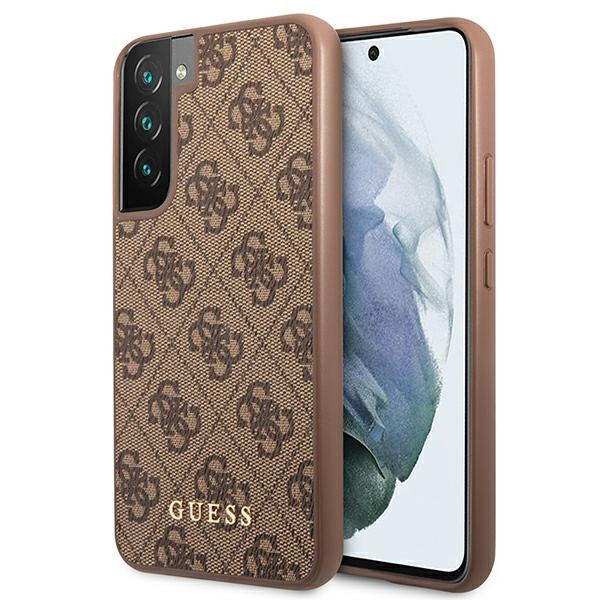 Etui GUESS Samsung Galaxy S22 4G Metal Gold Logo Brązowy Hardcase