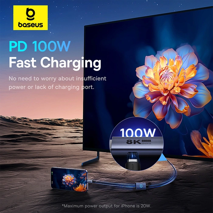 Adapter USB-C - DP Baseus 8K 1,5m (czarny)