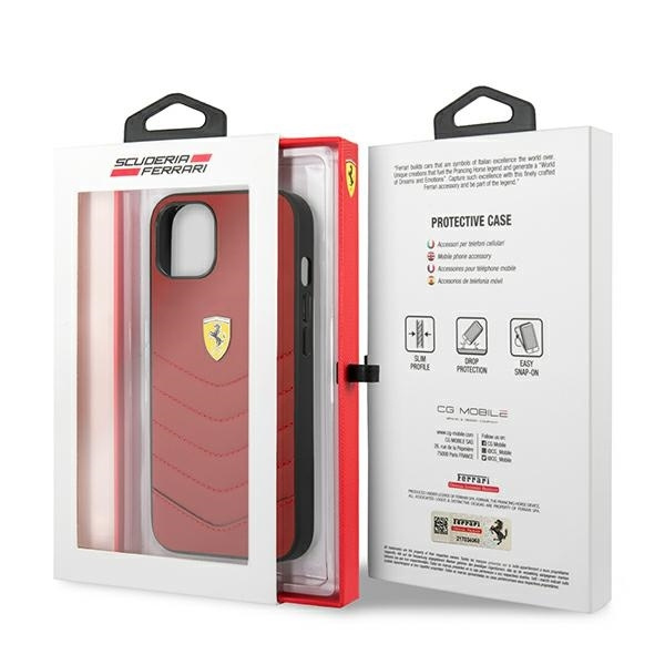 Etui FERRARI Apple iPhone 13 Off Track Quilted Czerwony Hardcase