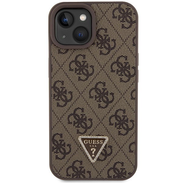 Etui Guess GUHCP15SP4TDSCPW iPhone 15 6.1" brązowy/brown hardcase Crossbody 4G Metal Logo Case