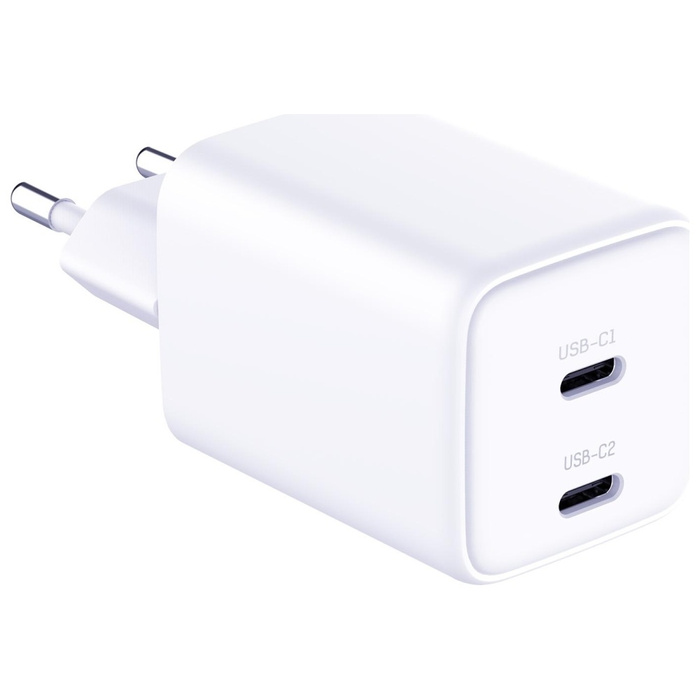 Ładowarka sieciowa 3MK Hyper Charger PD 45W GaN QC4+ PPS 2C Super-Fast Charge 2.0 Biały