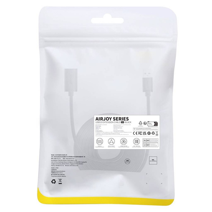 Przedłużacz kabel USB 3.0 5m Baseus AirJoy Series - czarny