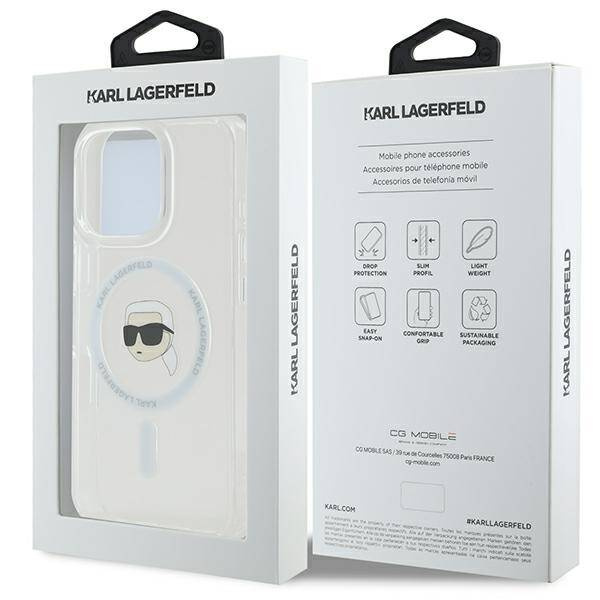 Etui Karl Lagerfeld iPhone 16 Pro Max 6.9" biały/white hardcase IML Metal Karl Head MagSafe