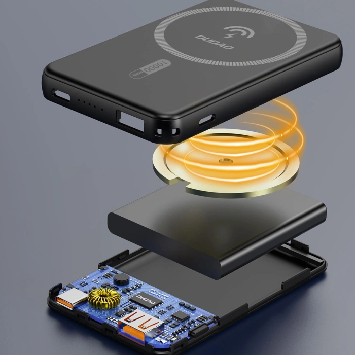 Powerbank Dudao K14S+ 10000mAh 20W USB-A / USB-C / MagSafe z podstawką - czarny