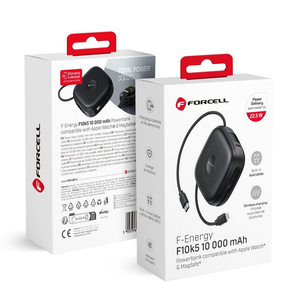 Powerbank zgodny z MagSafe Forcell F-Energy F10K5 PD3.1 QC3.0 3A 22,5W 10000 mAh kompatybilny z Apple Watch czarny 0INT