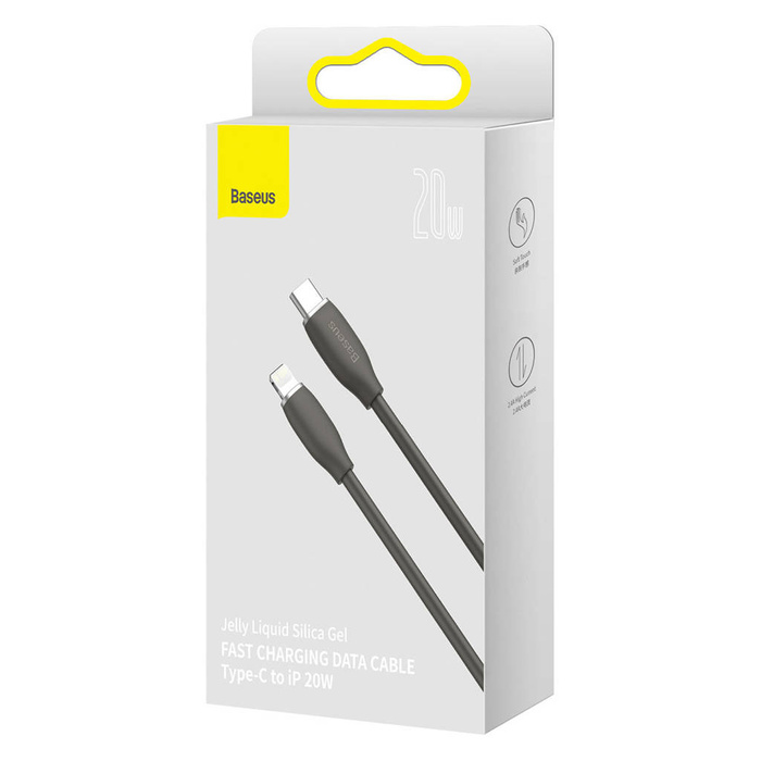 Baseus kabel, przewód USB Typ C – Lightning 20W długość 1,2 m Jelly Liquid Silica Gel – czarny
