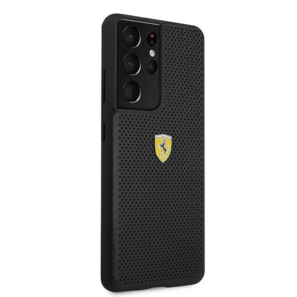 Etui FERRARI Samsung Galaxy S21 Ultra G996 On Track Perforated FESPEHCS21LBK Czarny Hardcase