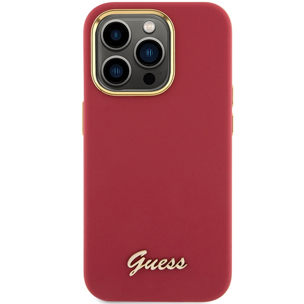 Etui Guess GUHCP15XSMBSLM iPhone 15 Pro Max 6.7" magenta hardcase Silicone Script Metal Logo & Frame Case