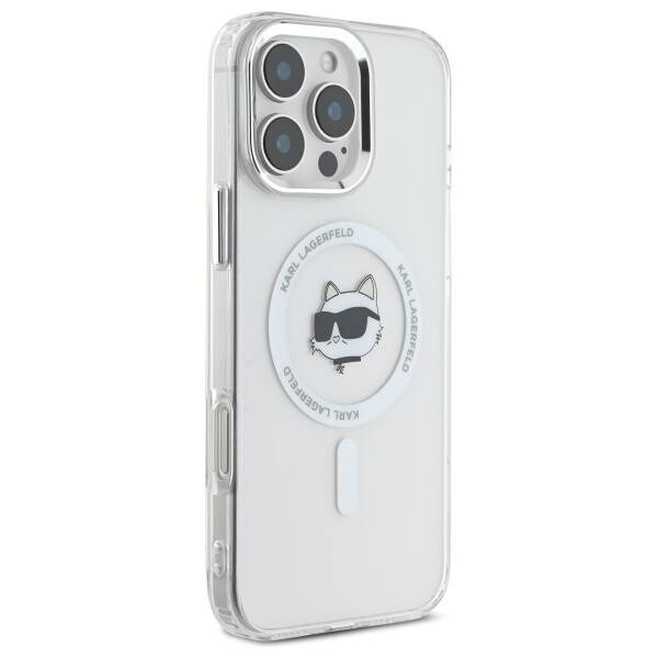 Etui Karl Lagerfeld iPhone 16 Pro Max 6.9" biały/white hardcase IML Metal Choupette Head MagSafe