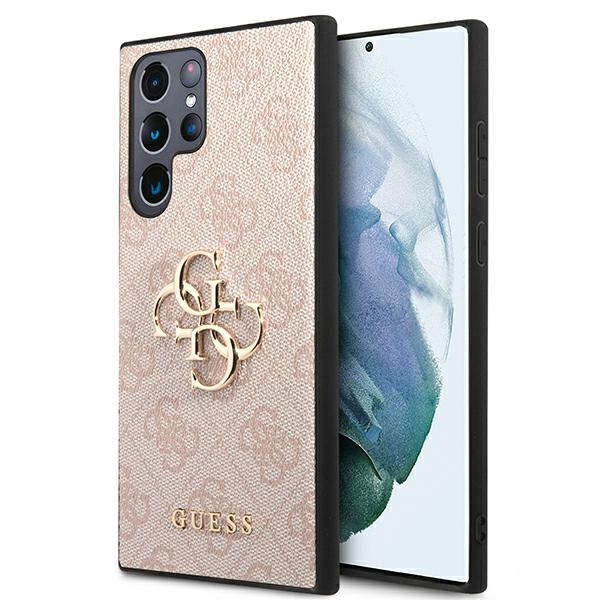 Etui GUESS Samsung Galaxy S22 Ultra 4G Big Metal Logo Różowy Hardcase