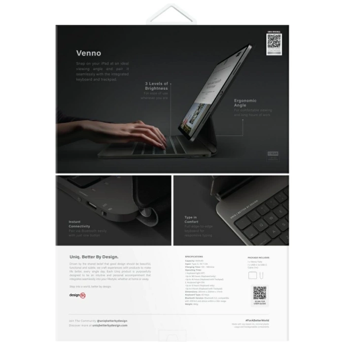 Etui UNIQ Venno Pro Magnetic Smart       z klawiaturą do iPad Pro 13" M4 (2024) czarny