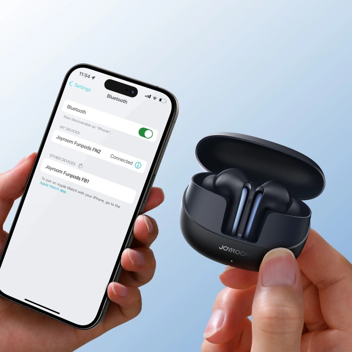 Słuchawki Joyroom Funpods JR-FN2 douszne TWS z Bluetooth 5.4, funkcją ANC i ochroną IP54 - czarne