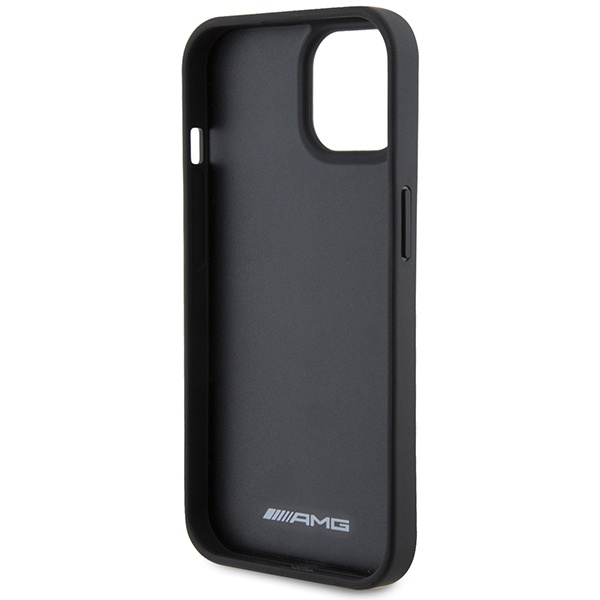 Etui AMG AMHCP15MGSEBK iPhone 15 Plus 6,7" czarny/black hardcase Leather Debossed Lines