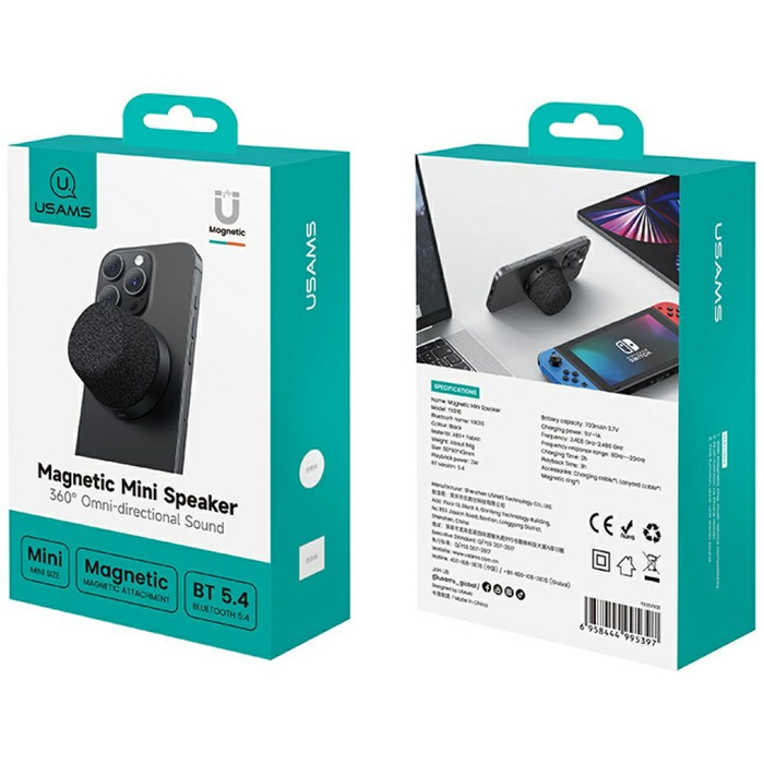 Głośnik USAMS YX016 magnetyczny          Bluetooth czarny