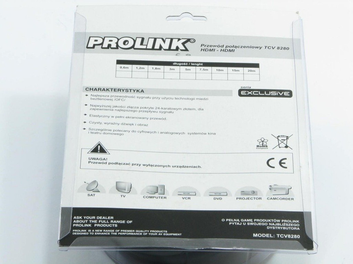 Kabel PROLINK Hdmi - Hdmi 0,6m Filtry Full HD Solidny TCV8280