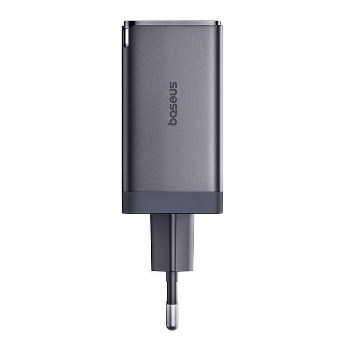 Ładowarka sieciowa Baseus GaN5, 2x USB-C + USB, 65W + kabel 1m (szara)
