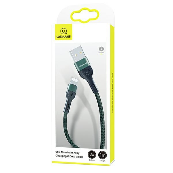 USAMS Kabel pleciony U55 lightning for set U55 zielony/green 1m SJ448USBSG02 (US-SJ448)