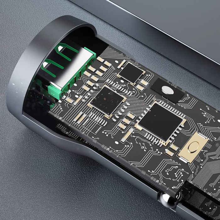 Dudao R4+ ładowarka samochodowa 2xUSB-A 120W 3A szary