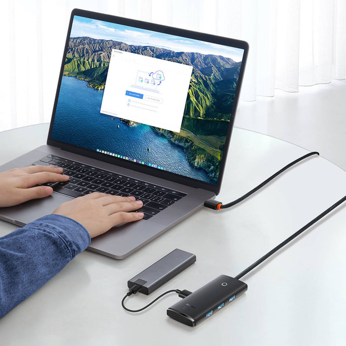 Baseus Lite Series 4-Port Type-C HUB Adapter (Type-C to USB 3.0*4 ) 2m Black