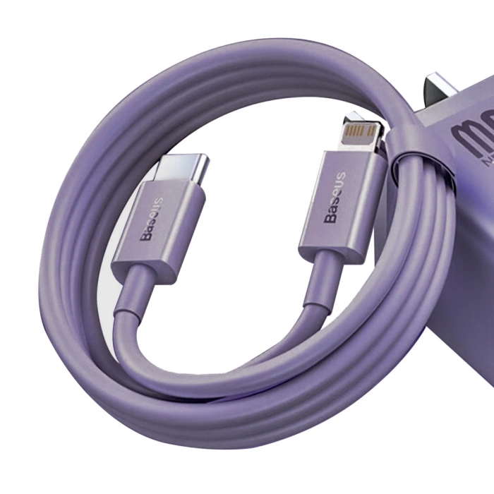 Kabel do szybkiego ładowania / transferu danych USB-C  - Lightning PD 20W 1m Baseus Superior Series - fioletowy