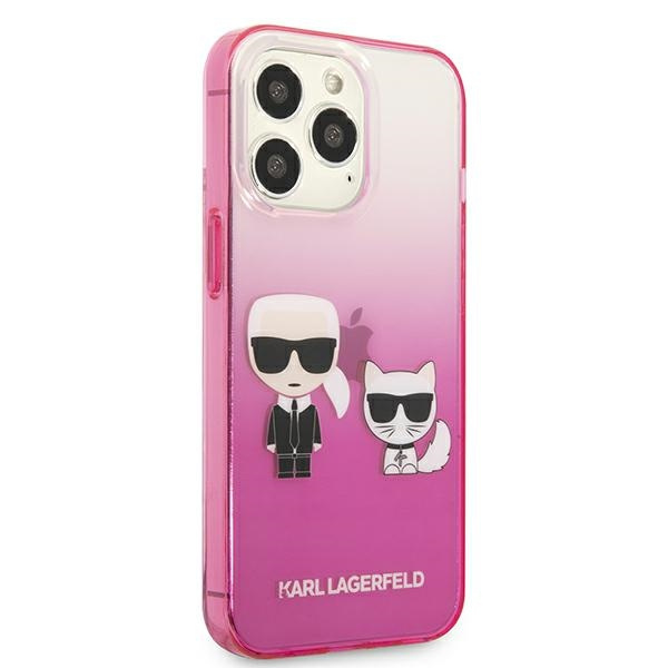 Etui KARL LAGERFELD Apple iPhone 13 Pro Gradient Ikonik Karl & Choupette Różowy Hardcase