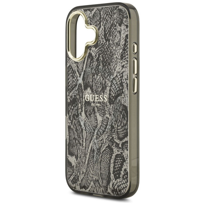 Etui Guess Python Pattern MagSafe do     iPhone 17 czarny