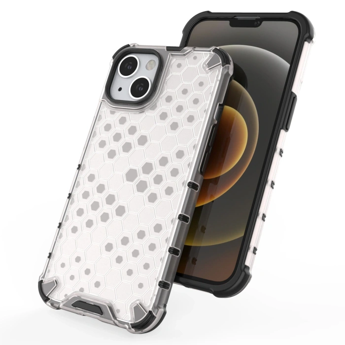 Honeycomb etui pancerny pokrowiec z żelową ramką iPhone 13 czarny