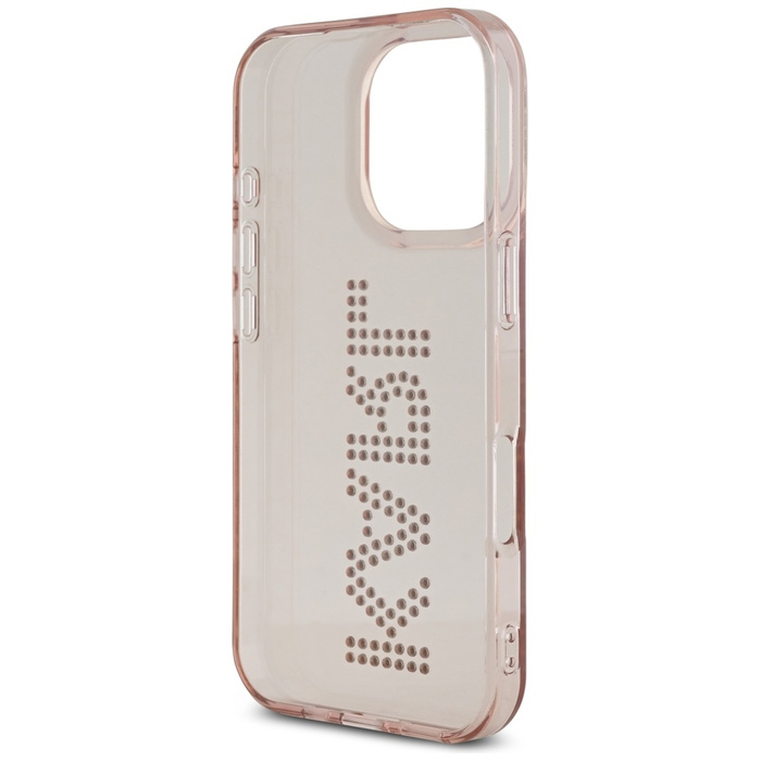 Etui Karl Lagerfeld IML Rhinestones Logo do iPhone 16 Pro Max różowy
