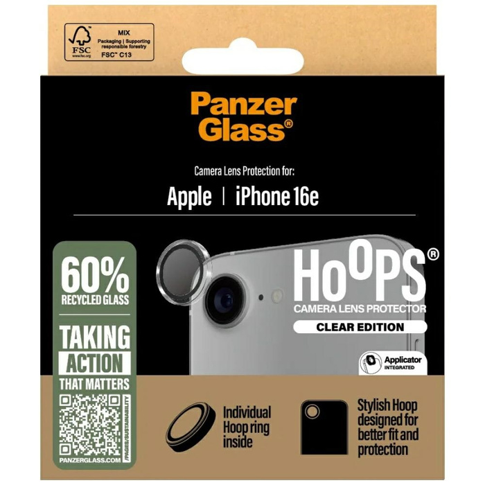 Szkło hartowane na obiektyw PanzerGlass   Hoops Lens Protector do iPhone 16e przezroczysty